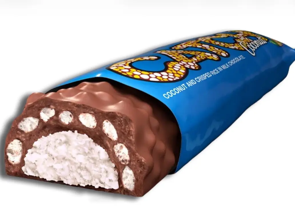 Catch Coconut Chocolate Bar - 50g Classic Candy with Chewy Caramel & Crispy Rice in Milk Chocolate - Creamy Flavor & Crunchy Texture - Irish Origin
