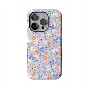 Casely iPhone 15 Pro Case | Poppy Meadows | Pastel Floral | Bold Protective Design | Compatible with MagSafe