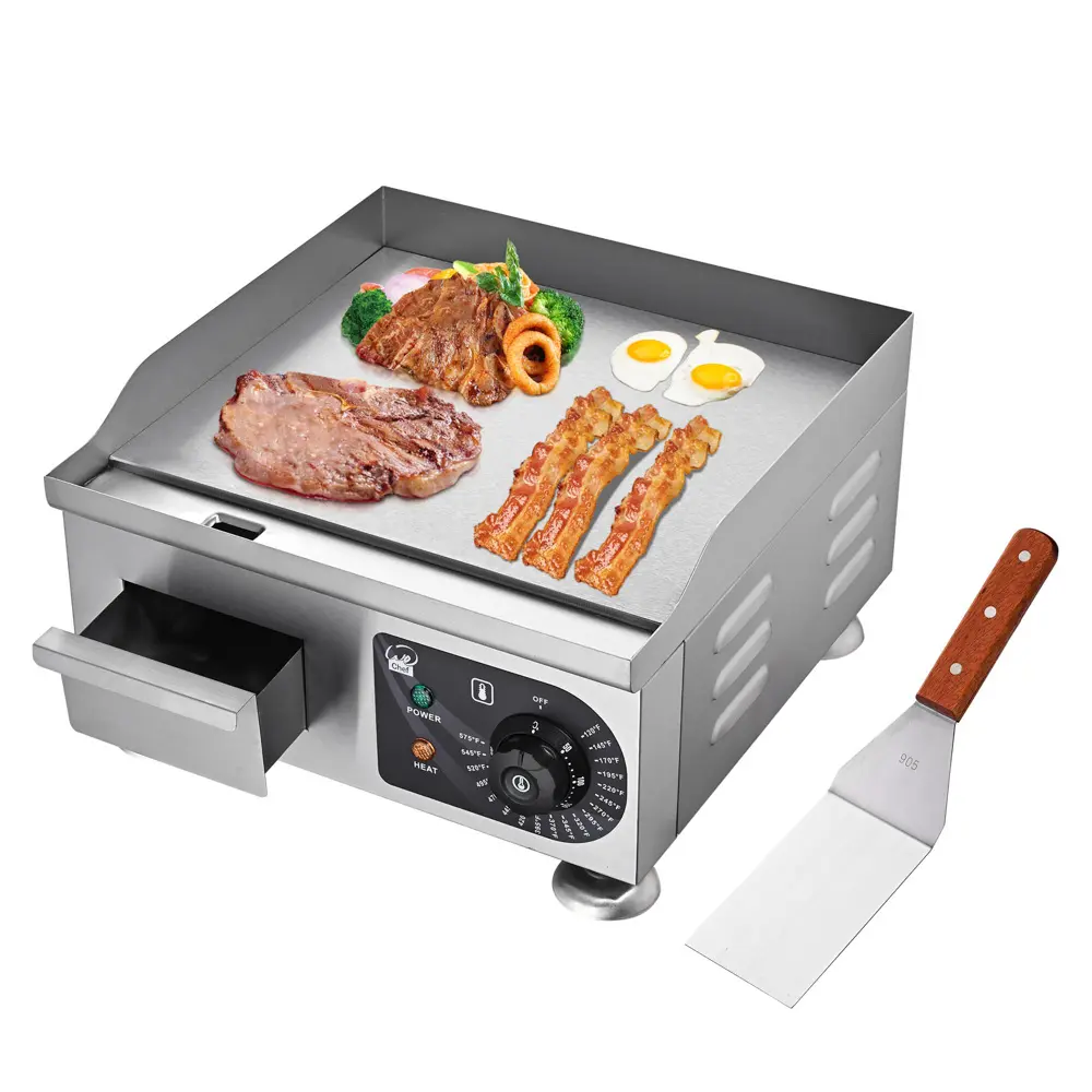 Yescom Household Appliance Part Electric Countertop Griddle Flat Grill 14in 1500W