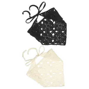Unique Bargains 2pcs Crochet Bandanas, Floral Crochet Head Scarf, Crochet Headbands Hairbands Hair Scarf for Women and Girls, Knitted Head Kerchief for Hair Styling Decor