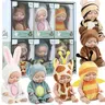 Unisex 6pcs Animal-Themed Cute Dolls Set - Safe Smooth Material, Removable Wearable Clothes, Kids Toys for 3-4 Years, Delightful Dolls Supporting Development, Ideal Dress-Up Play Gifts