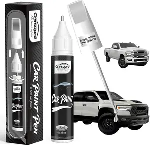 Bright White(PW/GW) for Ram Touch Up Paint Pen,  in  Car Scratch Remover with Pen Tip and Brush, Precise Color Match for Car Paint Scratch Repair, Quickly and Easily Fix Chips and Nicks