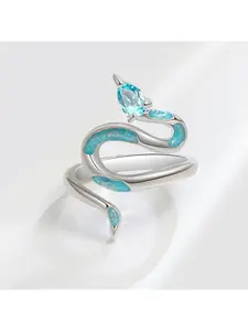 Obsessed with this spirit snake ring Drip oil green + S925 silver. Statement Rings Perfect for that European  American street style. Unisex design, fits anyone. jewelryaddict snake ring crossborderfashion