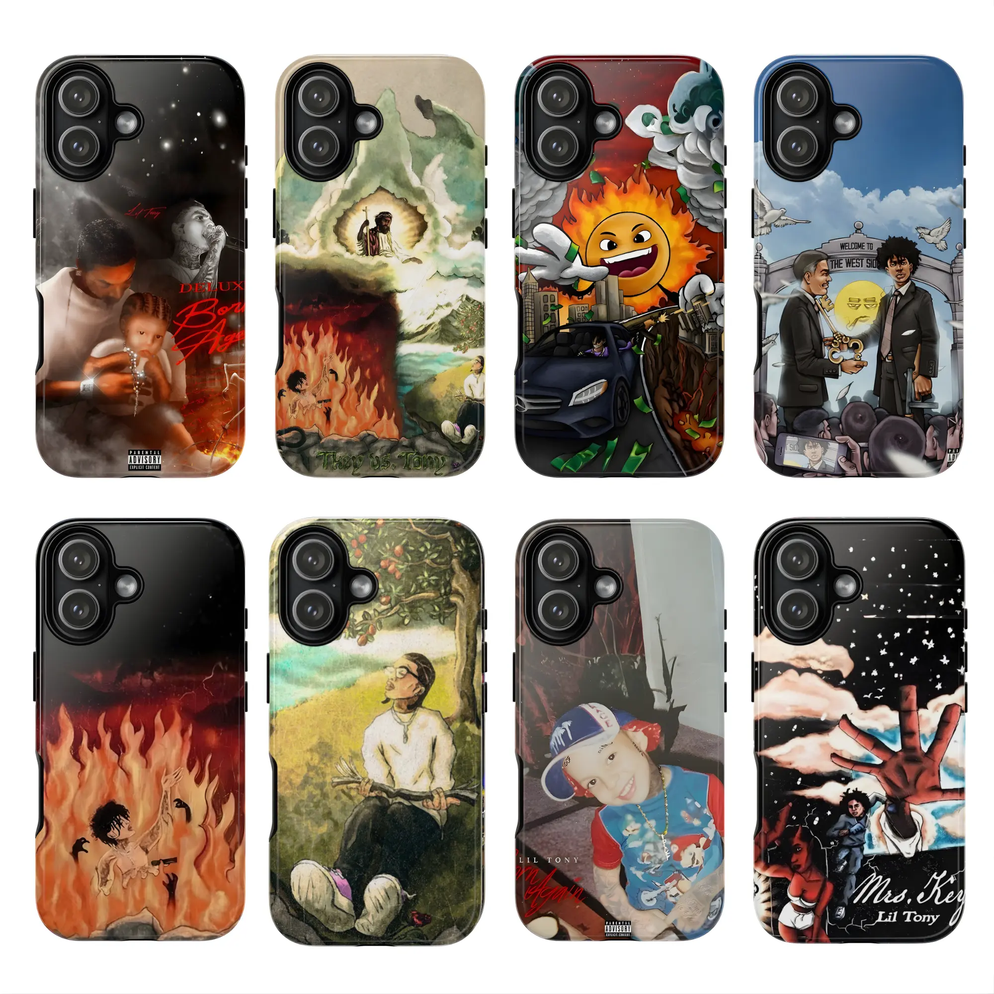 8 Styles Lil Tony Rapper Underground Rubber Smartphone Case, Album Themed Handheld Accessories, for iPhone & Cellphone, Fan Gift, Trending 25-7