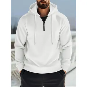 Men's New Waffle Hoodie with Small Zipper, Casual Long Sleeve Fitness Jacket, Comfortable Sportswear for Gym & Daily Wear