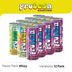 Genepro Protean Tea + Protein Variety 12 Pack - Zero Sugar, Zero Carbs, Gluten-Free, Non-GMO Beverage - Hydrating Drink Alternative to Protein Shakes