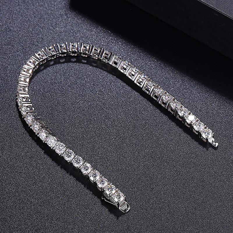 Luxury 2 2.5 3 4 5MM Full Moissanite Tennis Chain Couple Bracelets Plated Gold 925 Sterling Silver Jewelry Gift GRA Certified
