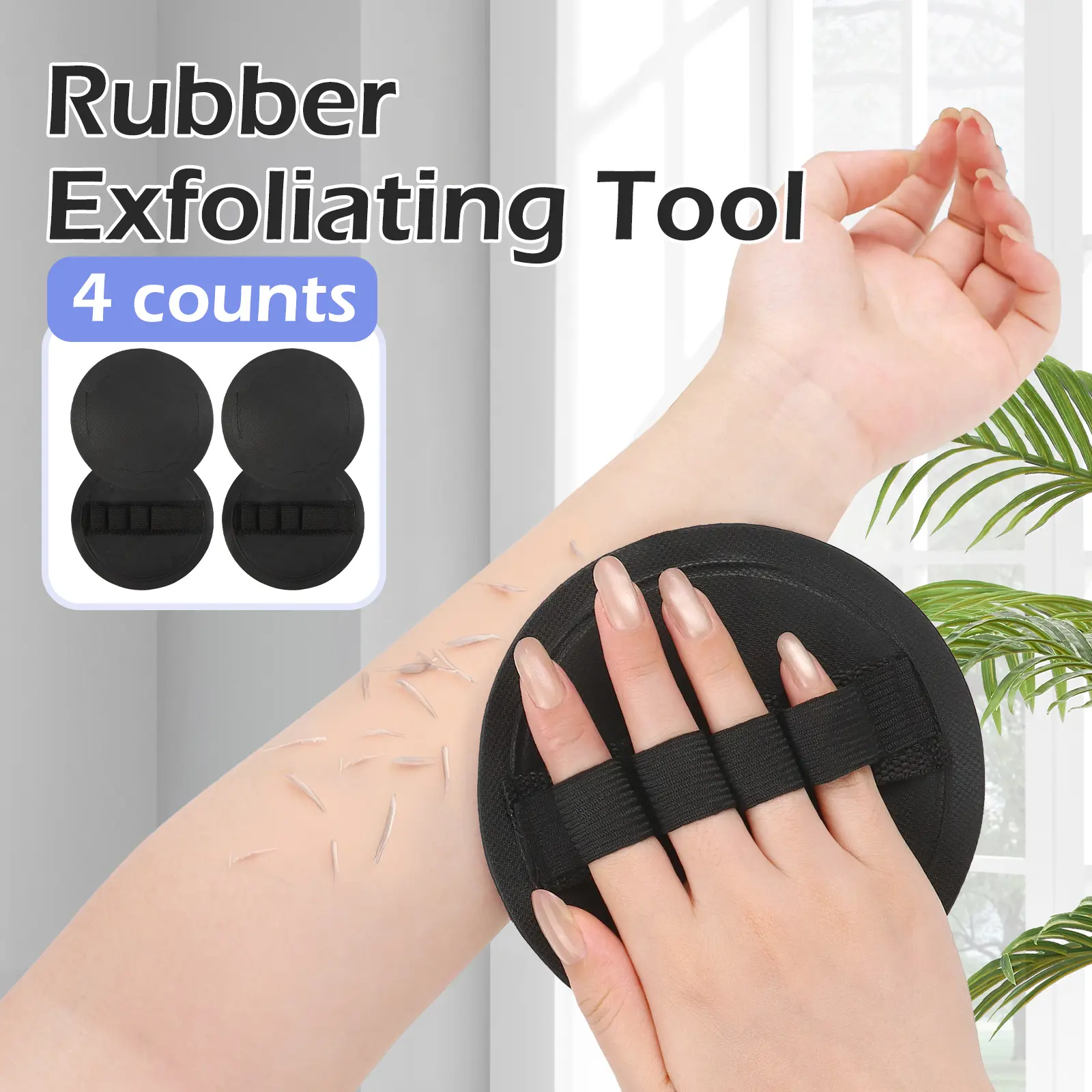 4-Count Silicone Body Scrubber Tool Set, Dual-Effect Exfoliating & Massaging, Heavy-Duty Bath Sponges for Skin Purification, Ideal for Selfcare (Home & Party Gift Supplies), Lightweight