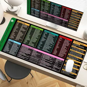 Excel Cheat Sheet Colorful Desk Pad Gaming Mousepad XXL Mouse Pad For Laptop Desk Mouse Pad Extra Large With Non-Slip Rubber Base Stitched Edges Surface For PC Gamers Office Workers & Home Use As Holiday Gift
