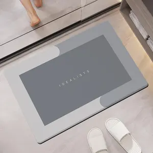 Letter Pattern Bathroom Mat, Diatomite Absorbent Non-slip Bath Mat, Rectangle Bathroom Accessories Doormat, Bathroom Drying Doormat for Home Decor