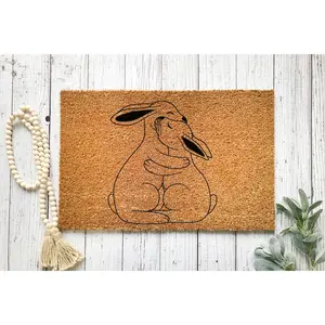 Doormat Bunnys Hugging - Easter Gift - Cute Funny Holiday Welcome Mat  - Easter Decor Doormat - Cute Spring Easter Door Mat Coir Mat 4284zz