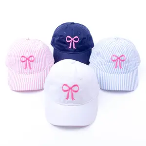 Kids Bow Hat - Sweet Embroidered Baseball Cap