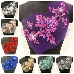 CHICKNIT 3D costume wedding fashion sequin embroidery lace flower applique clothes diy clothing accessories ZA64