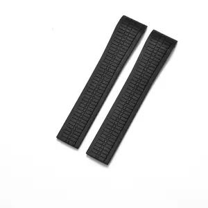 Steel stud silicone watch strap compatible with Patek Philippe Grenade 5164/5167 men's black sports rubber strap