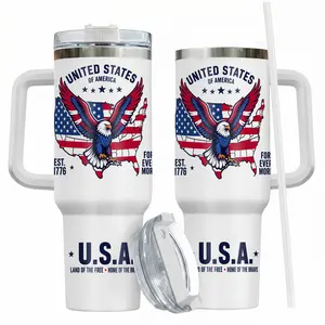 American Eagle Tumbler, USA Flag Travel Mug,1776 Patriotic Cup,United States Gift, USA Fan Tumbler,Land of the Free Home of the Brave