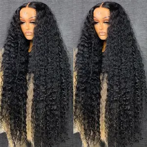 Bling Hair Transparent Lace 13x6 Deep Wave Frontal Wig For Women Pre Plucked 13x4 Deep Wave Lace Frontal Wigs For Women 180Density