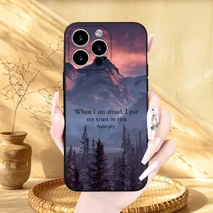 Straight Edge Heavenly View Pattern Man's Phone Case for iPhone 15 16 14 Pro Max 13 12 11 XR XS Plus Shockproof Drop Protection Rugged Durable Silicone Cover Cellphone Protective Smartphone Casing