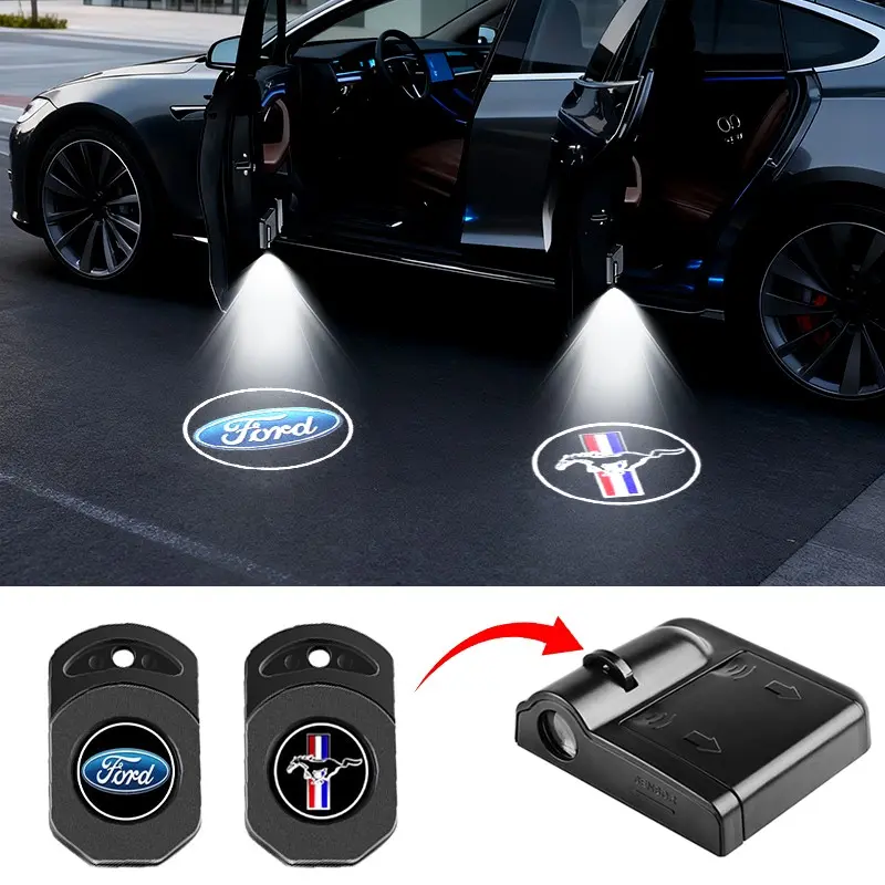 Ford Car Door Welcome Lights, Car Door Projector Lights, High Definition Logo Projection, Fits Focus/mondeo/mustang, Exterior Decoration Accessories, Vehicle Welcome Light, Car Decorative Light