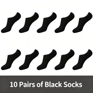 Mens No Show Socks Cotton Thin High Elasticity Low Cut Ankle Socks with Non Slip Grips 10 Pairs
