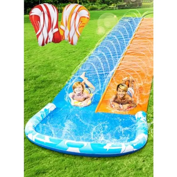 Asonic NT86502 22.5ft Long JOYIN Water Slide for Kids, with 2 Bodyboards and Built-in Sprinkler