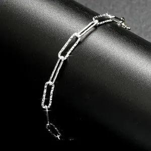 Italian 925 Sterling Silver Fancy Paperclip Chain Bracelet for Women Gift for Her 7 inch Lengths