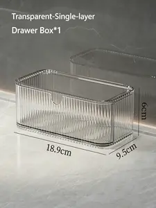 Mirror Cabinet Organizer Box, Bathroom Vanity Lipstick Skincare Storage Shelf, Slanted Interior Sorting Container for Bath Cabinets