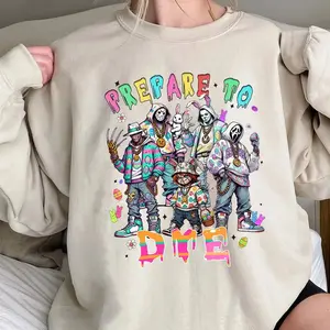 Prepare To Dye Easter Horror Crew Shirt, Happy Easter Horror Sweatshirt, Horror Characters Hoodie, Unisex Sweater Pullover Tee