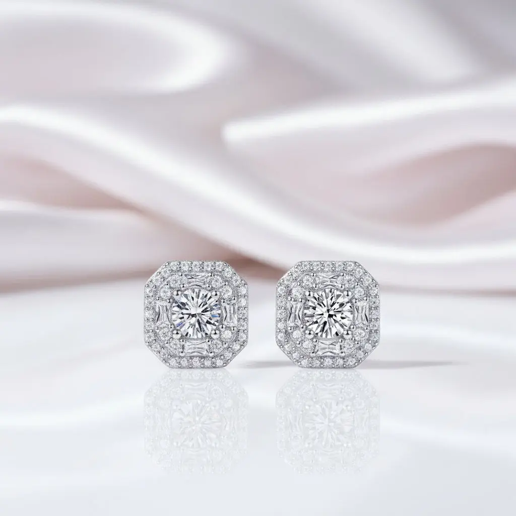 0.5 Ct Round Cut Diamond Option Stud Earrings