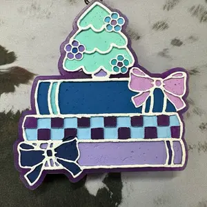 Car Freshie - Colorful Christmas Tree & Books with Bow Ornaments for Car Decoration