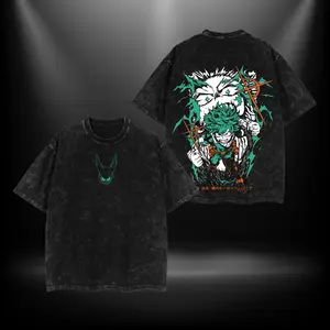 Deku- My Hero Academia Clothing Washed Cotton T-Shirt. Premium fit with vintage wash featuring. A must-have for anime fans and streetwear lovers graphic  tee vintage  shirts boys  merch men  gifts