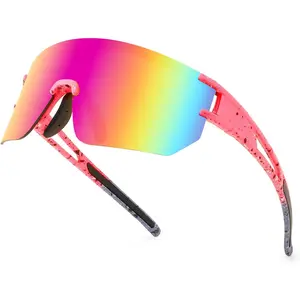 EyeconicFinds Men Women Cycling Sunglasses, 80s Sport Baseball Mirrored Sun Glasses for Youth Adults Running Softball