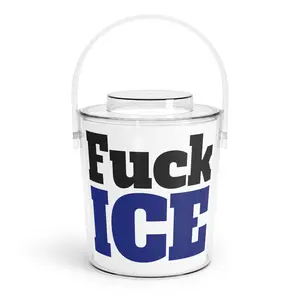 Fuck Ice Ice Bucket with Tongs | Bold Typography Party Cooler