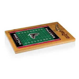 Football Fan Shop Picnic Time Icon Glass Top Cutting Board - Atlanta Falcons