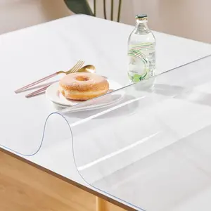 Clear 24 x 36 Inch 1.5mm Thick Waterproof PVC Rectangular Desk Protector Mat Transparent Table Cover for Dining Room Office Writing Desk