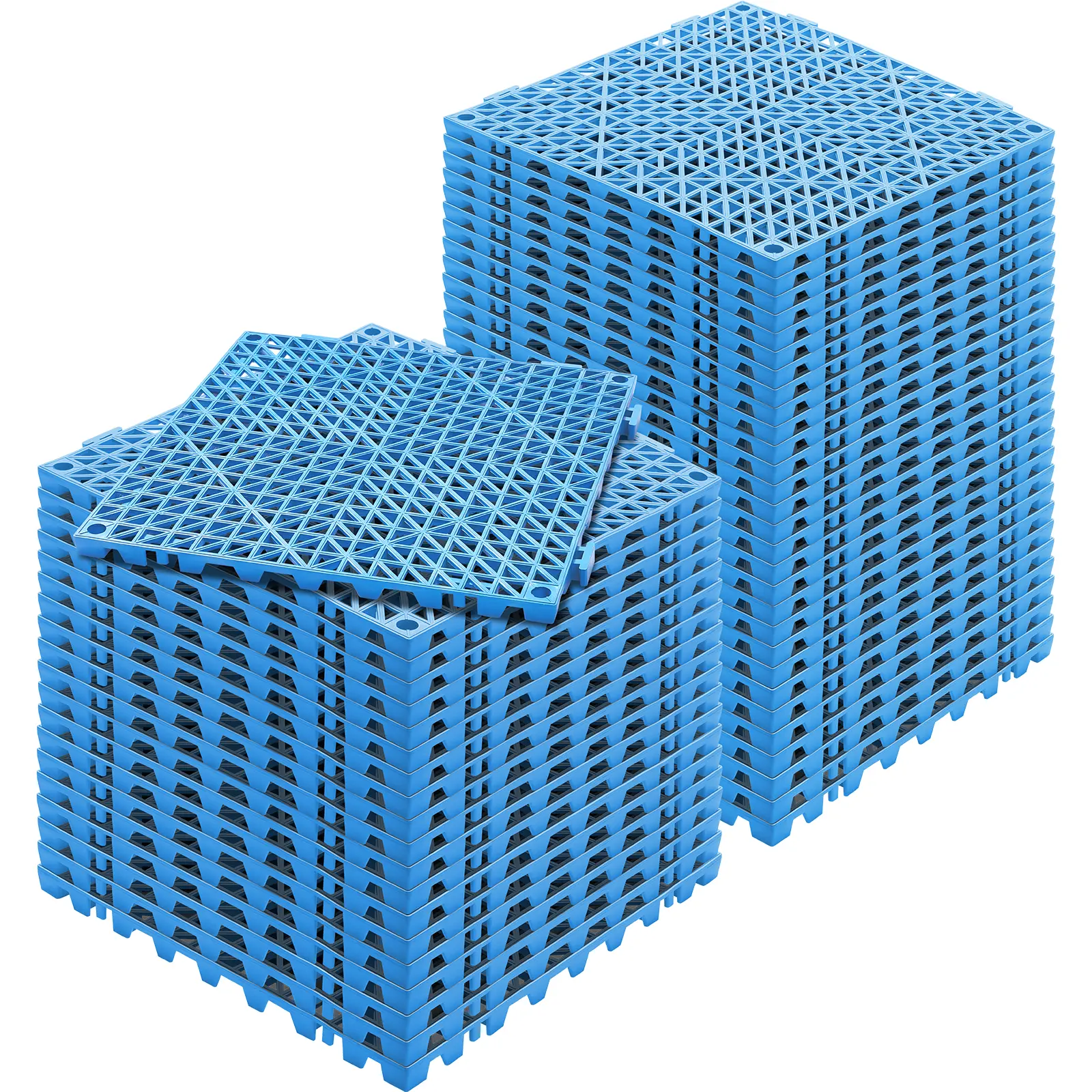 【DealsForYouDays】VEVOR Interlocking Tile 50PCS Blue Drainage Tiles 12" x 12" SplicingSoft PVC Interlocking Drainage Floor TilesNon-Slip Drainage Holes for RestroomBathroomKitchenPoolWet Areas