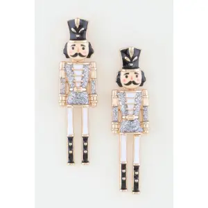 Glitter Nutcracker Drop Earrings
