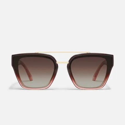 QUAY - SWEET TALKER Women's Square Sunglasses, Metal-Combination Frame, Modern Design, Built-In Universal Nose Pads