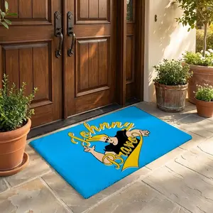 Anime J-johnny bravo Floor Mat Flannel Rug Ultra Soft, High Water Absorbent & Hypoallergenic, Machine Washable HD Custom Printed Non-Slip Floor Mat for Bathroom, Kitchen Bedroom