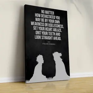 Anime Quotes Poster: Rengoku Inspirational Art, Ready to Hang Silhouette Design Canvas Art Print For Home Office Study And Gift Idea