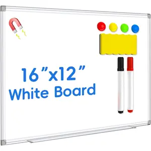 Magnetic Whiteboard Dry Erase Board, Wall Mounted White Board with Pen Tray, Aluminum Frame, Includes 1 Eraser, 2 Markers, 4 Magnets