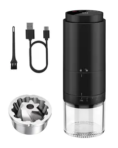 Portable Battery Powered Coffee Grinder with Fast Grinding Stainless Steel Burr & 38 Adjustable Settings, Rechargeable Coffee Mill with LED Display, Perfect for Travel, Camping, Office, Espresso, etc