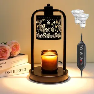 Candle Warmer Lamp Wax Light: Wax Melt Warming Lamps for Jar Candles with Timer Dimmable for Birthday Christmas , Room,  House, Bedroom,   Decor, Black + Fairy Moon