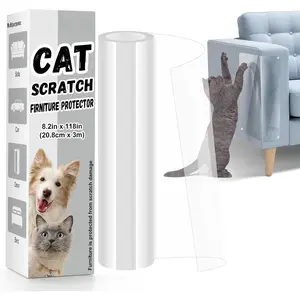 118" x 8.2" Door Protector from  , Clear Anti   Furniture Protector, Single Side Adhesive for Pets - with 30 Twist Pins, No-