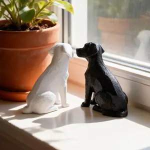 Set of 2 small Labrador retriever figurines: home decor, gifts for birthdays, weddings, and parties, Christmas decorations, and New Year gift bag fillers