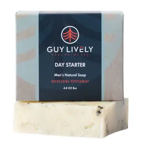 Peppermint Men's Day Soap: Exfoliates, Refreshes, Energizes Skin for Clean Morning Start