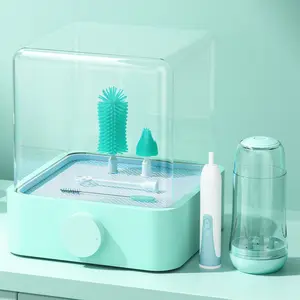 Electric Bottle Brush Cleaner, Electric Baby Bottle Brush Set Including Waterproof Bottle Cleaner, Nipple Brush, Straw Cleaner, Mixer, Bottle Drying Rack, Rechargeable,Two Cleaning Modes