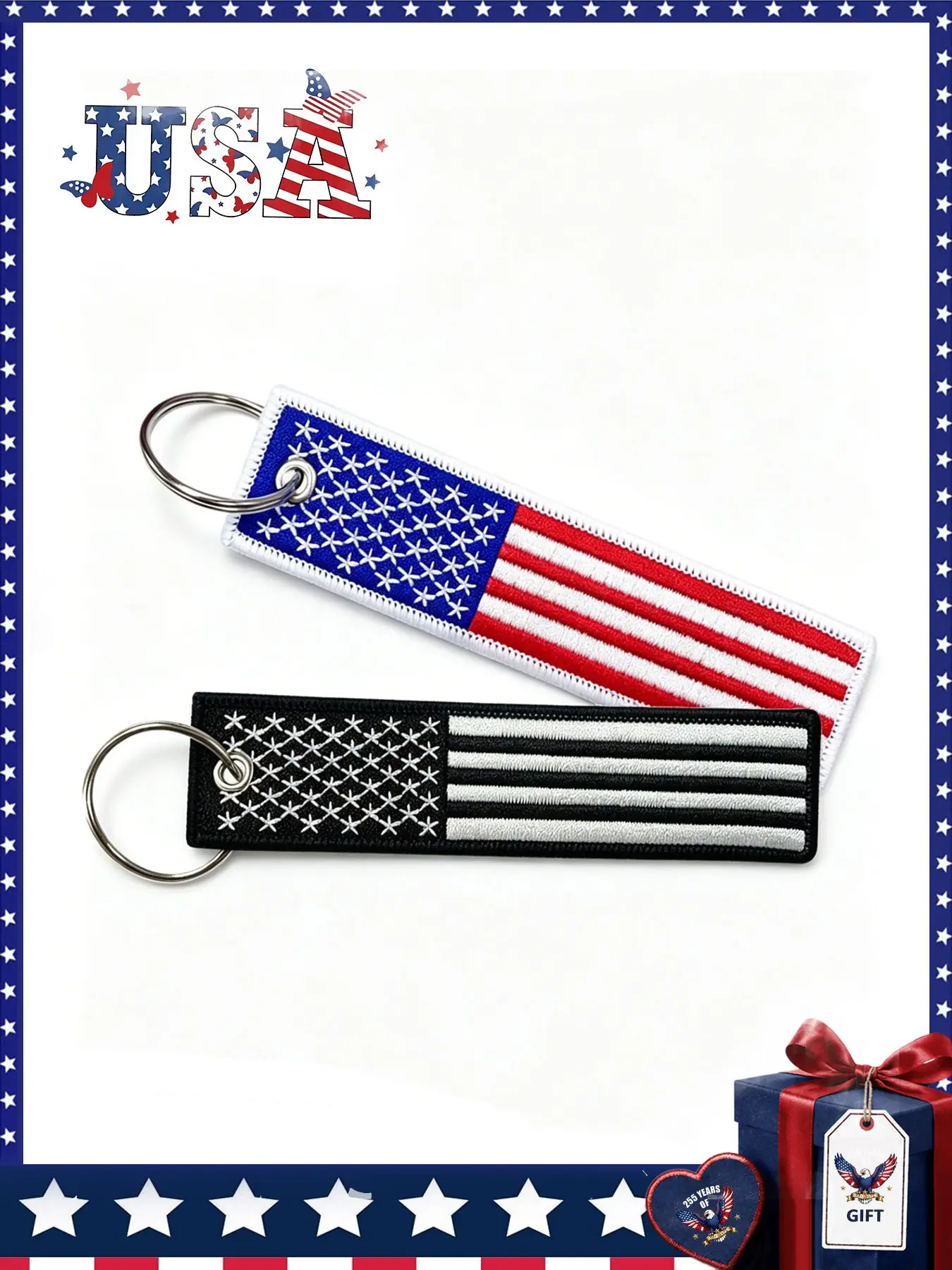 Keychain with Flag Pendant, Ideal for Motorcycles, Scooters, Cars, Car Key Chains, Perfect Gift, Durable Key Ring Accessory, Stylish and Functional