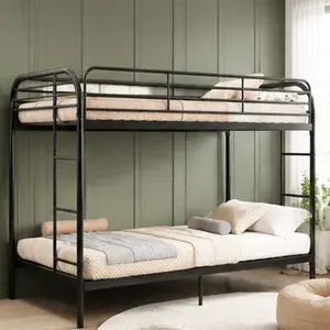 Twin Over Twin Metal Bunk Bed with Ladder and High Guardrail, Noise-Free Frame with Storage Space, Black Finish for Kids Teens Bedroom, Durable Steel Construction, Easy Assembly, Space-Saving Solution, Bedroom Furniture for Bedroom