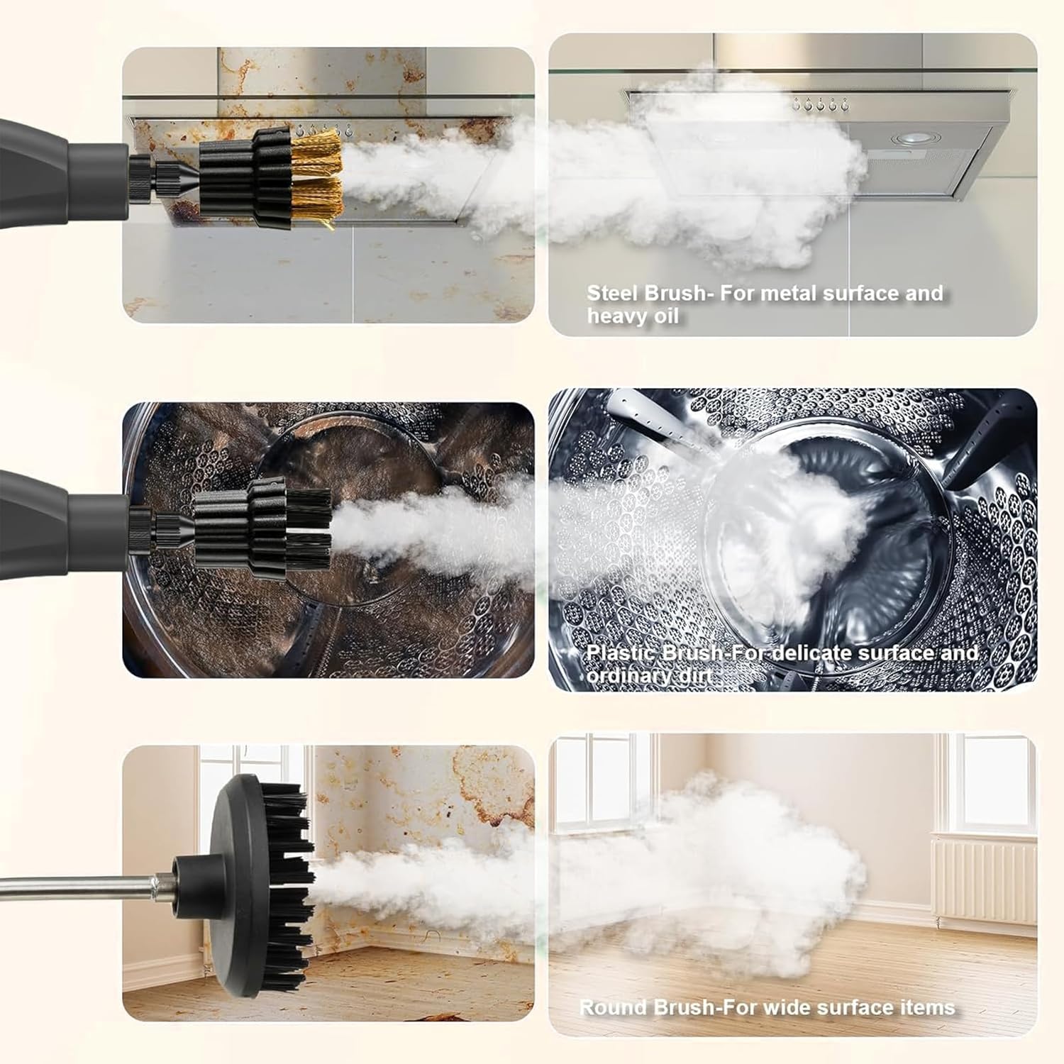 Pressurized Handheld Multi-Surface Natural Steam Cleaner with 14 Accessories, Powerful Chemical-Free Steam Cleaner, Suitable for Home and Cars, Cleaning Washing Machines, Air Conditioners, Kitchens, Summer Appliance Cleaning Tool. Home Use.