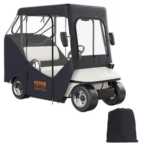 【Summervibes】VEVOR Golf Cart Enclosure,  Polyester Driving Enclosure, Club Car Covers Suitable for 2-Seater Golf Carts, Sunproof and Dustproof Outdoor Cart Cover